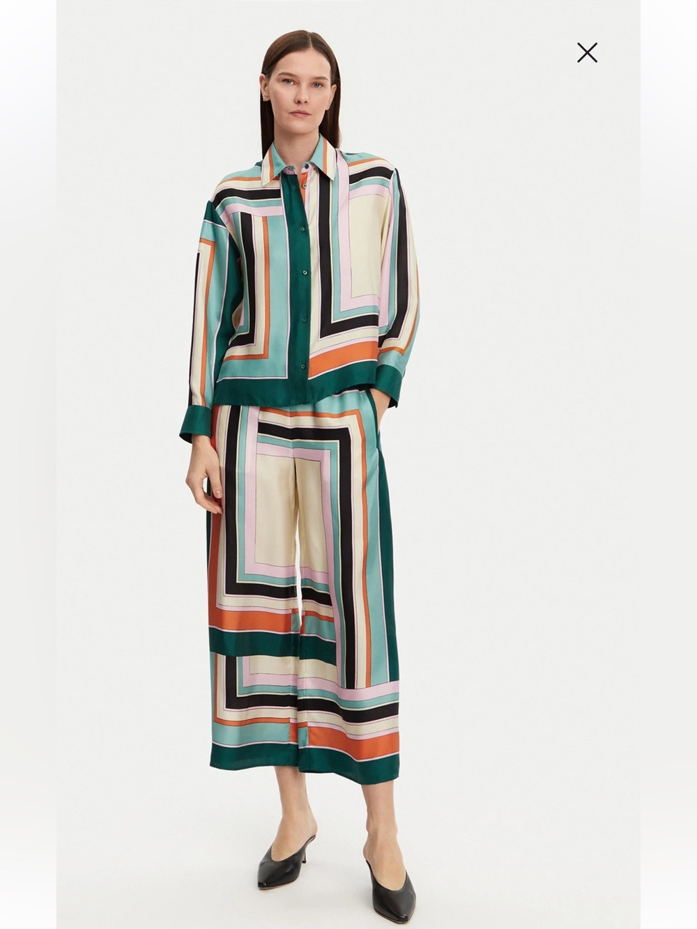 NWT Weekend Max Mara Ottavo Silk Geometric Pants